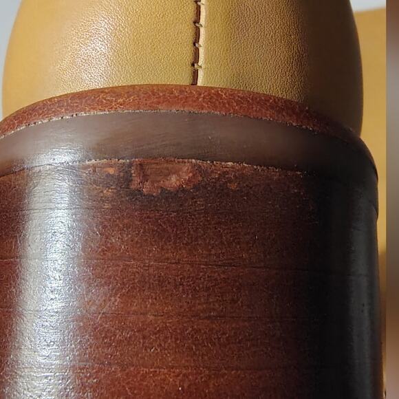 Frye Camryn Genuine Leather Tall Pull On Campus Boots in Banana Size 10 - Picture 10 of 15